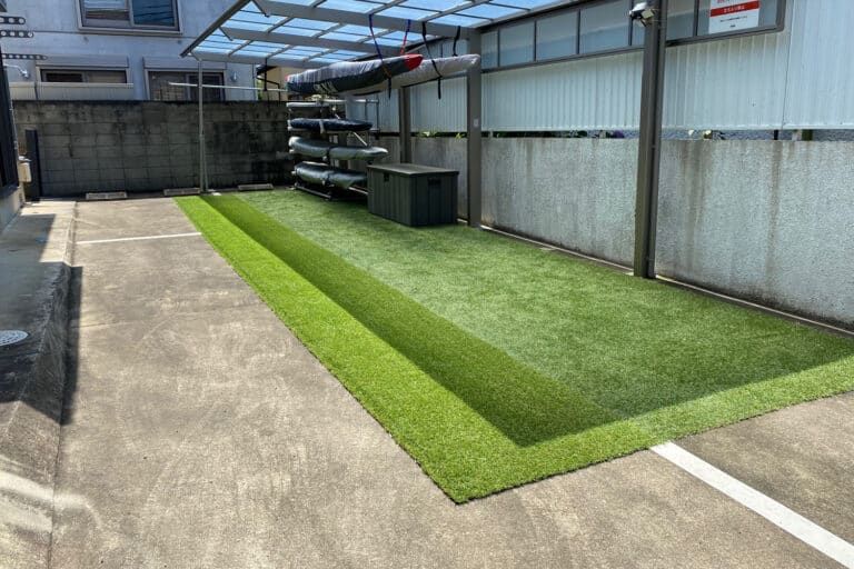 1m×10mの人工芝を追加して設置